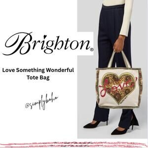 Brighton Love Something Wonderful Sunflower Canvas Shopper Tote Beach Bag